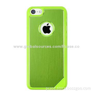Aluminum Metal Cover for iPhone 5C, Cutout for Cameras and Logos, OEM Orders Welcomed